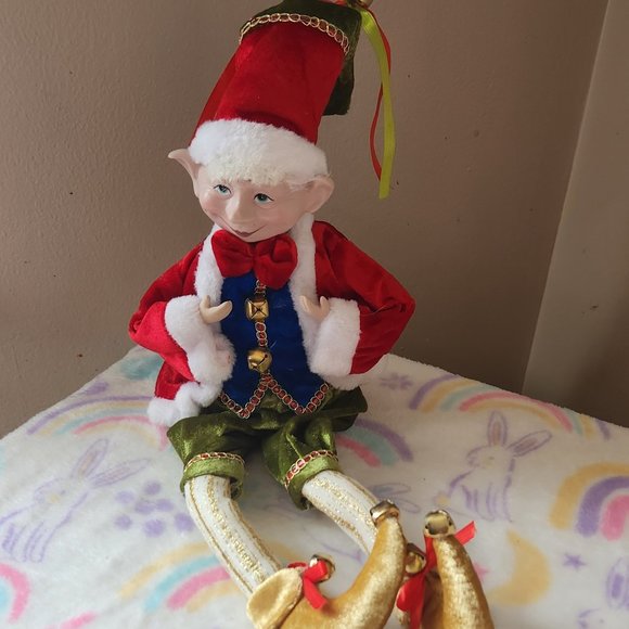 Holiday Robert Stanley Home Collection Christmas Posable Elf Doll 3